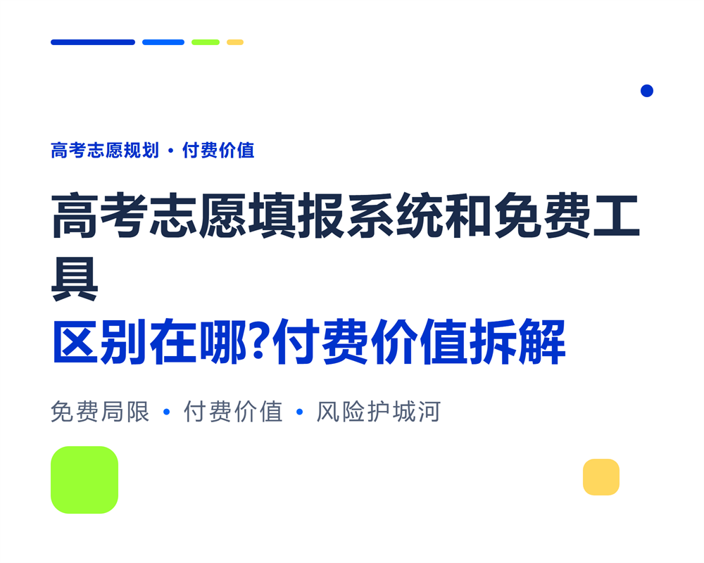 高考志愿填报系统和免费工具区别在哪?付费价值拆解