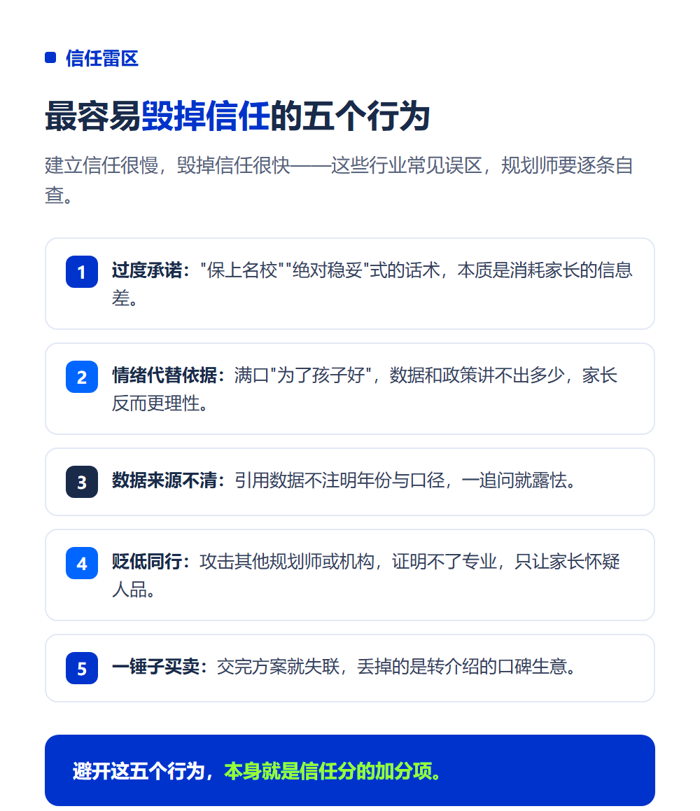 规划师怎么让家长信任你?专业信任建立的6个关键
