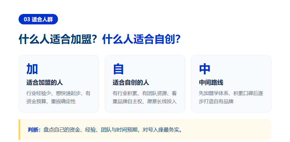 志愿填报加盟和自创品牌哪个好?两条路线的六维对比