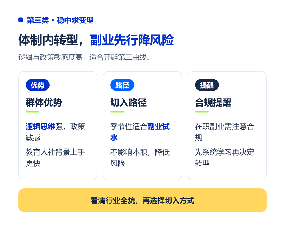 公务员和体制内人员——稳中求变型