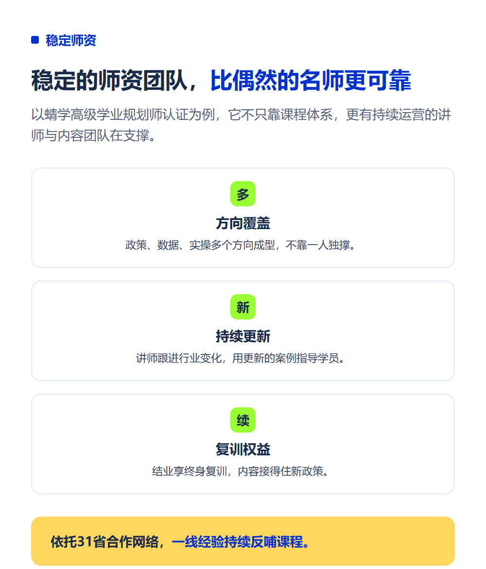 规划师培训班讲师团队怎么看？选培训先看师资水平