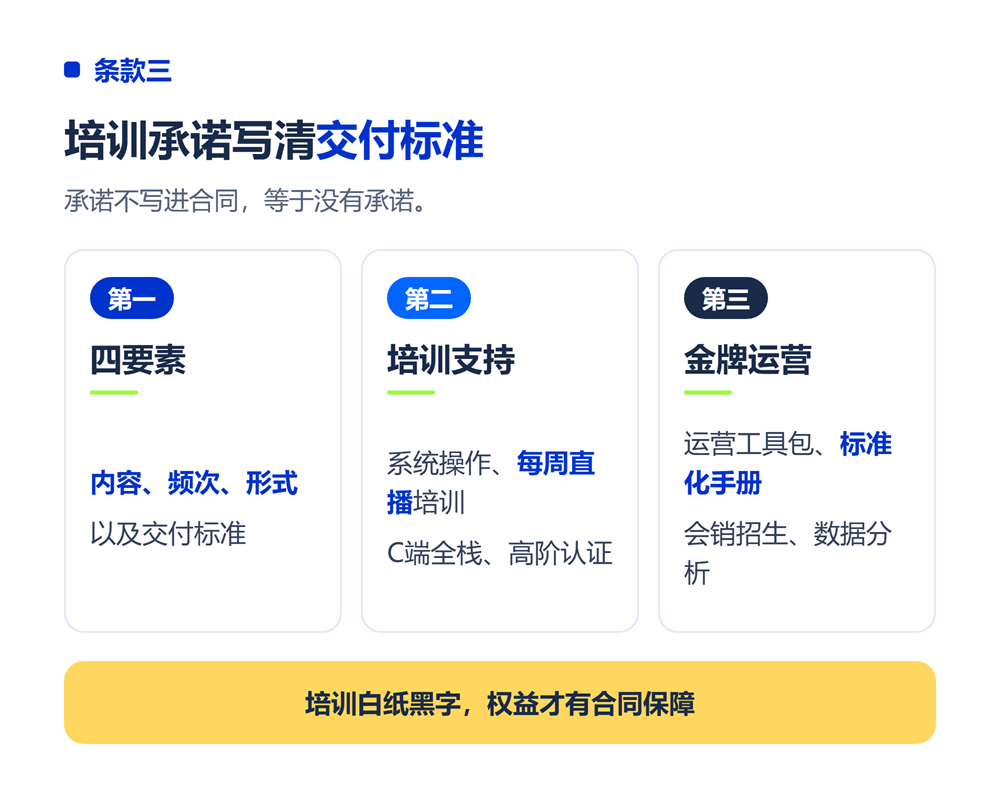 四、条款三:培训承诺与交付标准