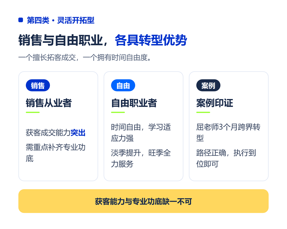 销售从业者和自由职业者——灵活开拓型