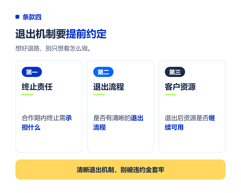 五、条款四:退出机制