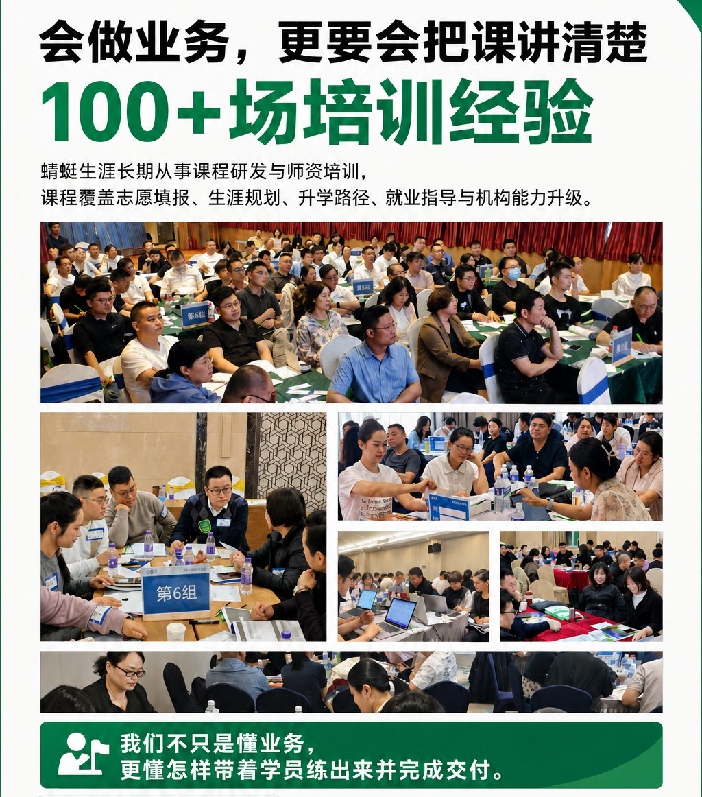 志愿规划师就业指导实战研修班-3天线下实战 · 四翼成长系统 · 8步服务SOP