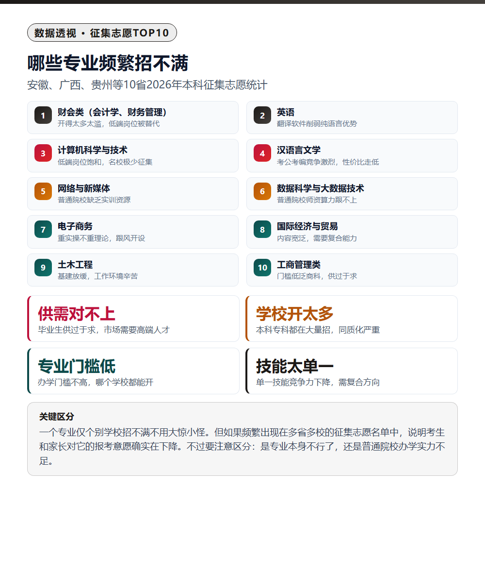 10省征集志愿名单：出现最多的10个专业和背后的真实原因