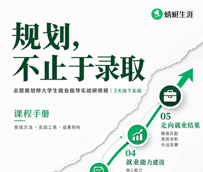 志愿规划师大学生就业指导实战研修班 | 3天线下实战 | 火热报名中🔥🔥🔥