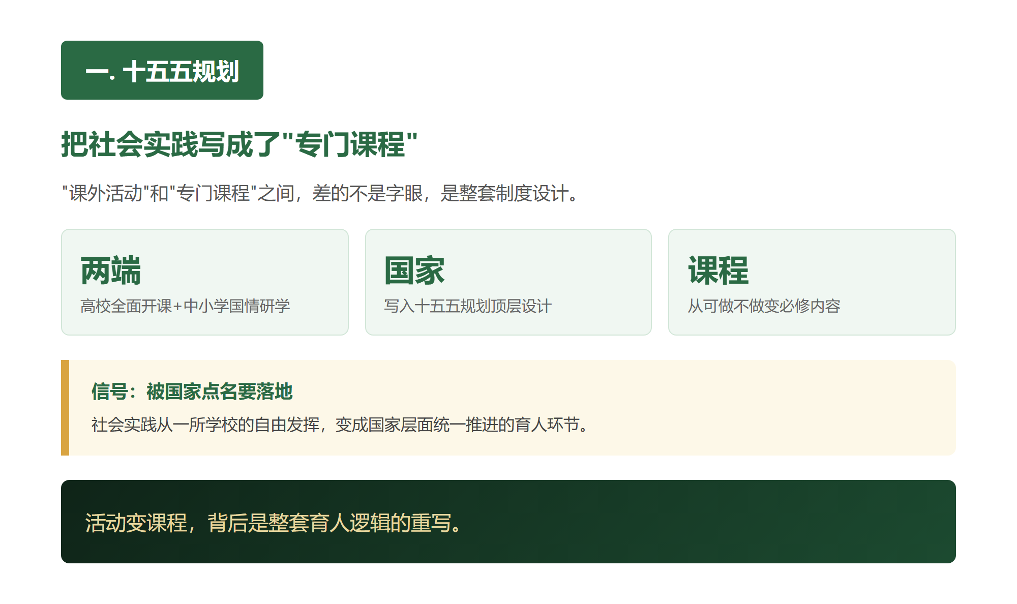 一. 十五五规划，把社会实践写成了