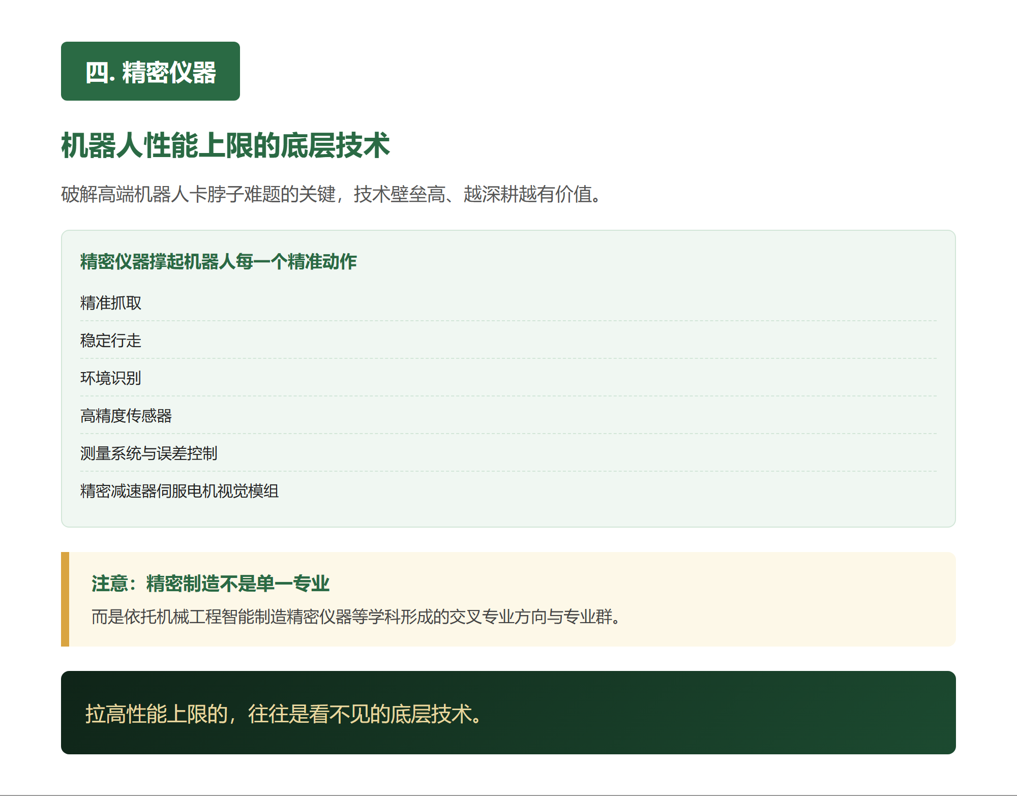 四. 精密仪器,机器人性能上限的底层技术