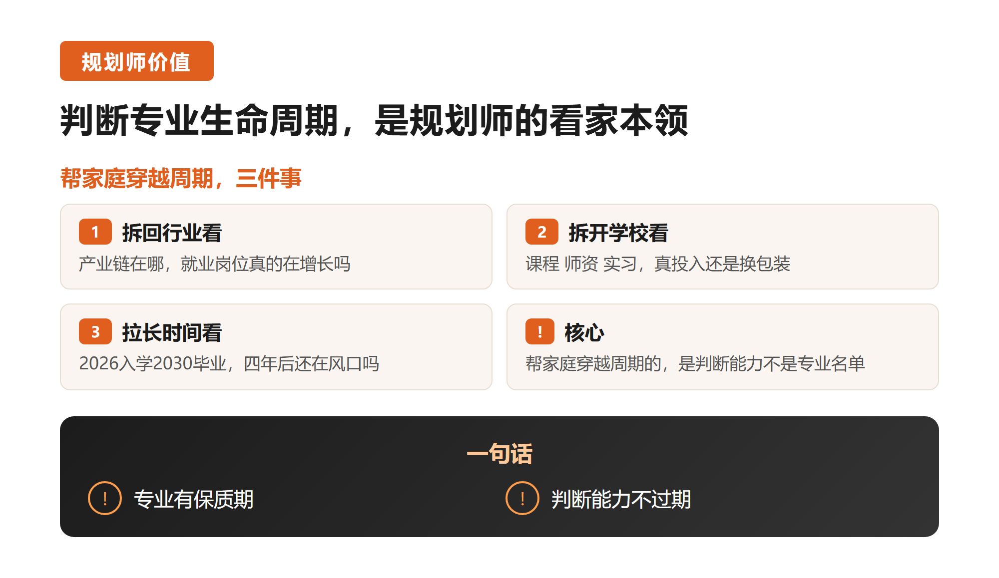 五. 判断专业生命周期，是规划师的看家本领