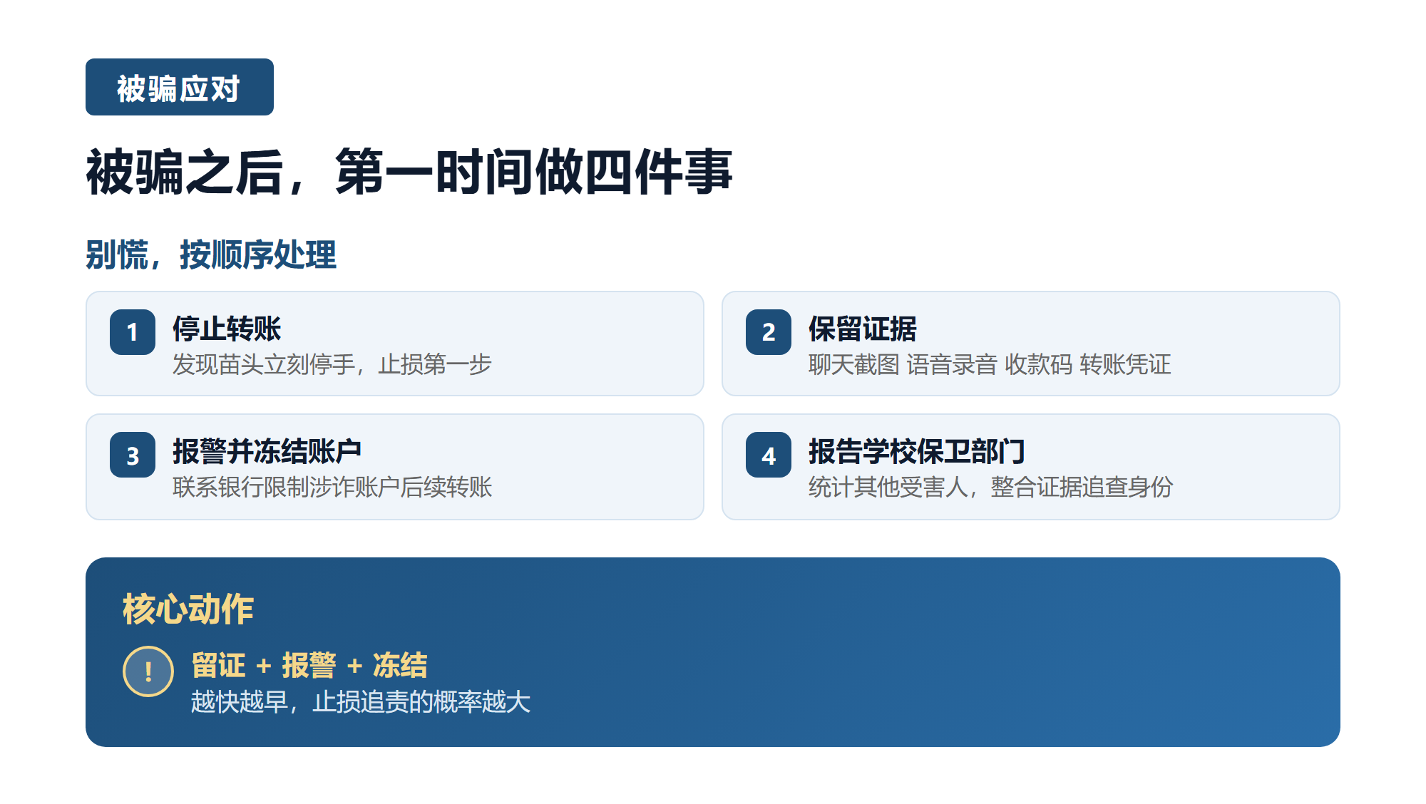 四. 被骗之后，第一时间做四件事