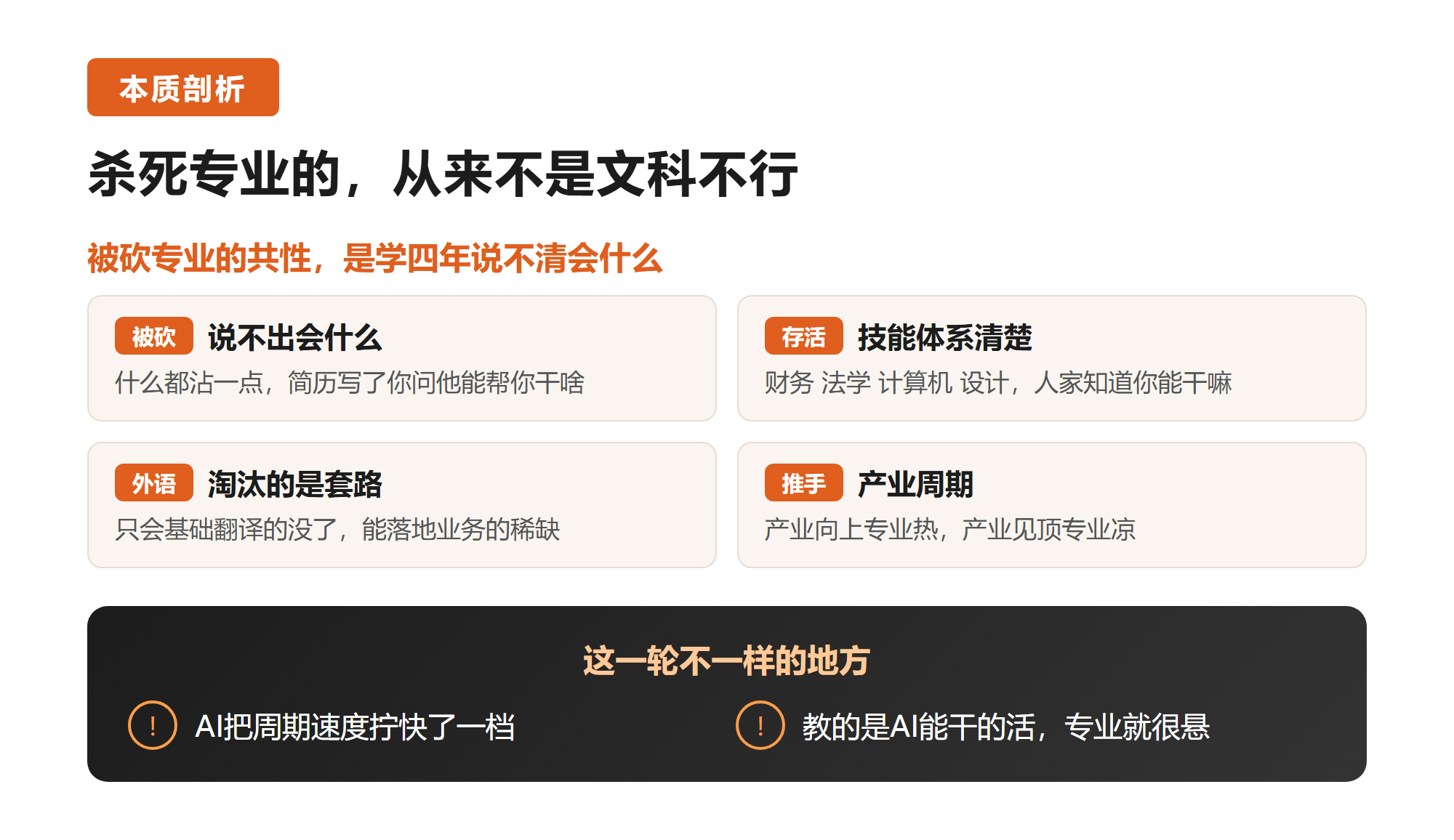 三. 杀死专业的，从来不是文科不行