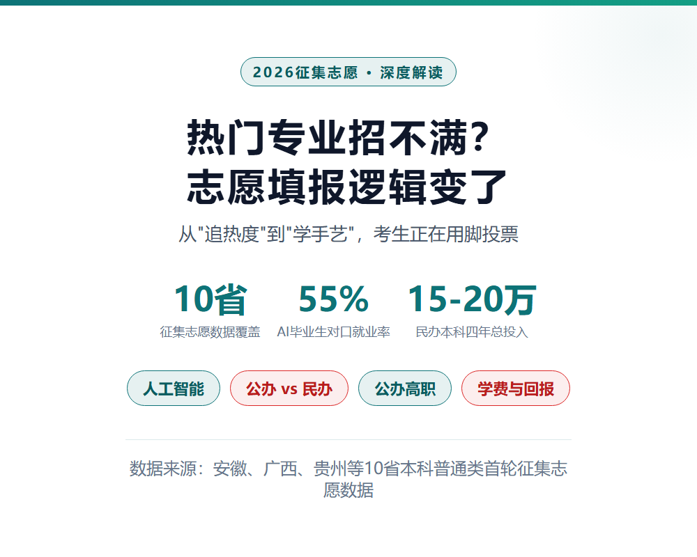 2026征集志愿深度解读：人工智能招不满背后的志愿填报新趋势