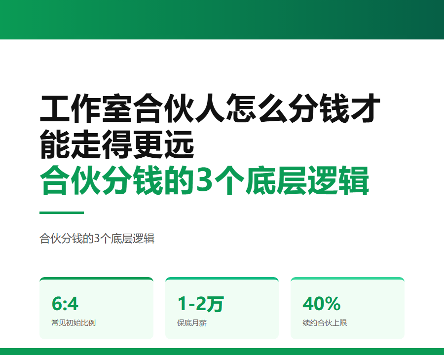 工作室合伙人怎么分钱才能走得更远