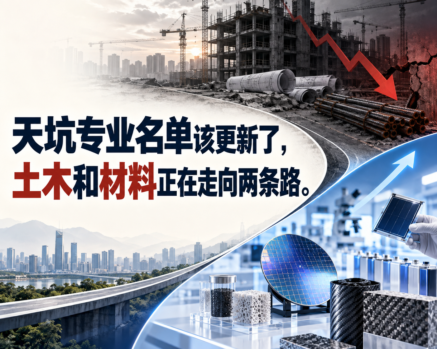 天坑专业名单该更新了，土木和材料正在走向两条路