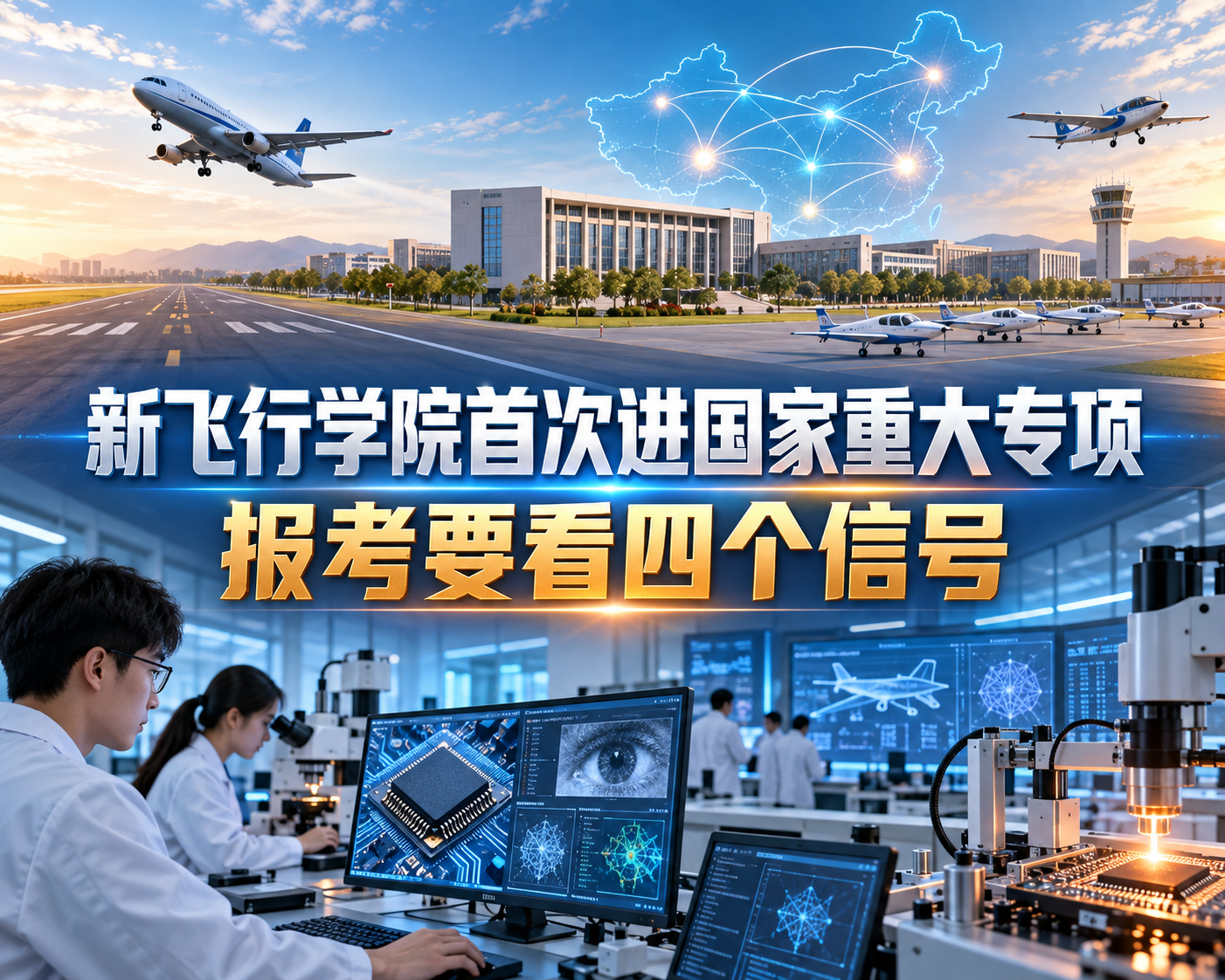 新飞行学院首次进国家重大专项，报考要看四个信号