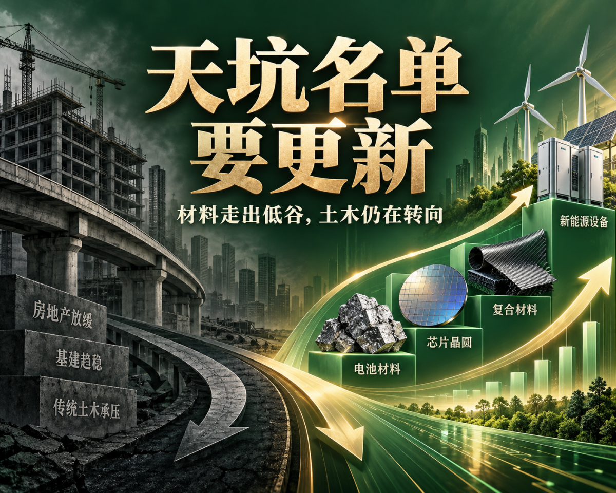天坑名单要更新,材料走出低谷土木仍在转向