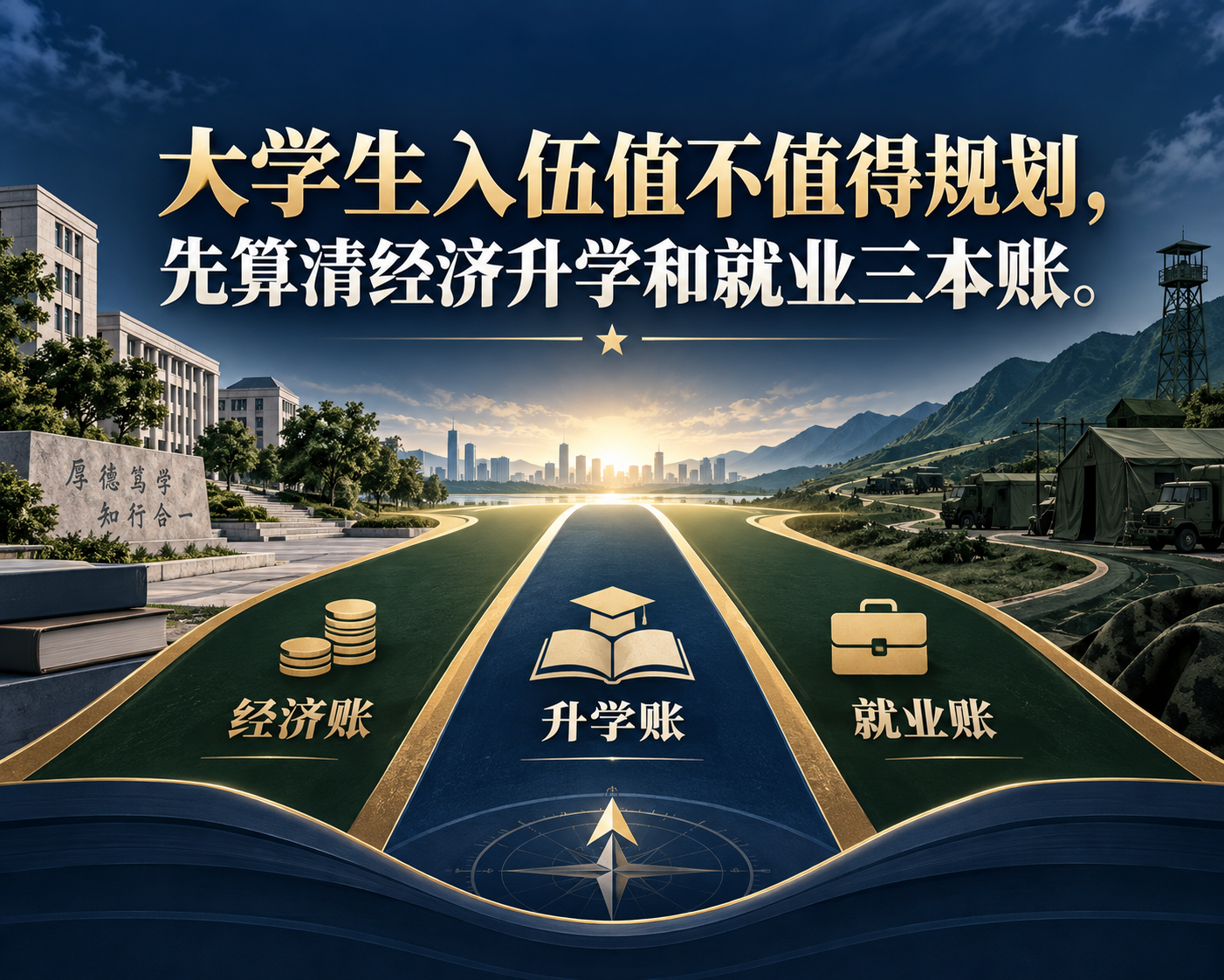 大学生入伍值不值得规划，先算清经济升学和就业三本账