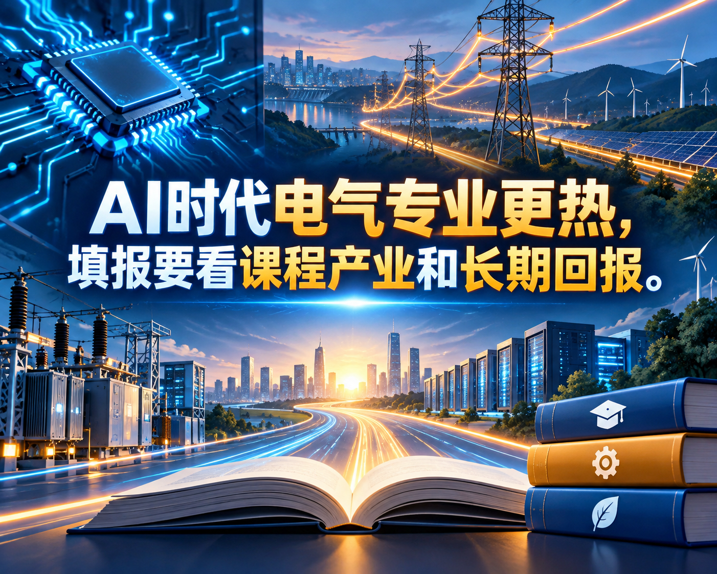 AI时代电气专业更热，填报要看课程产业和长期回报