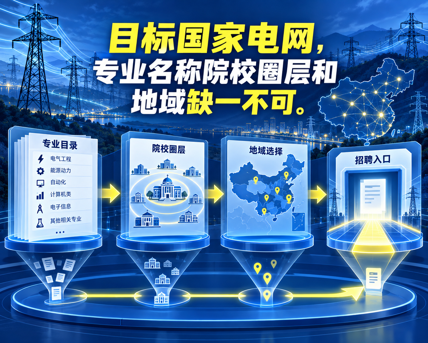 目标国家电网,专业名称院校圈层和地域缺一不可