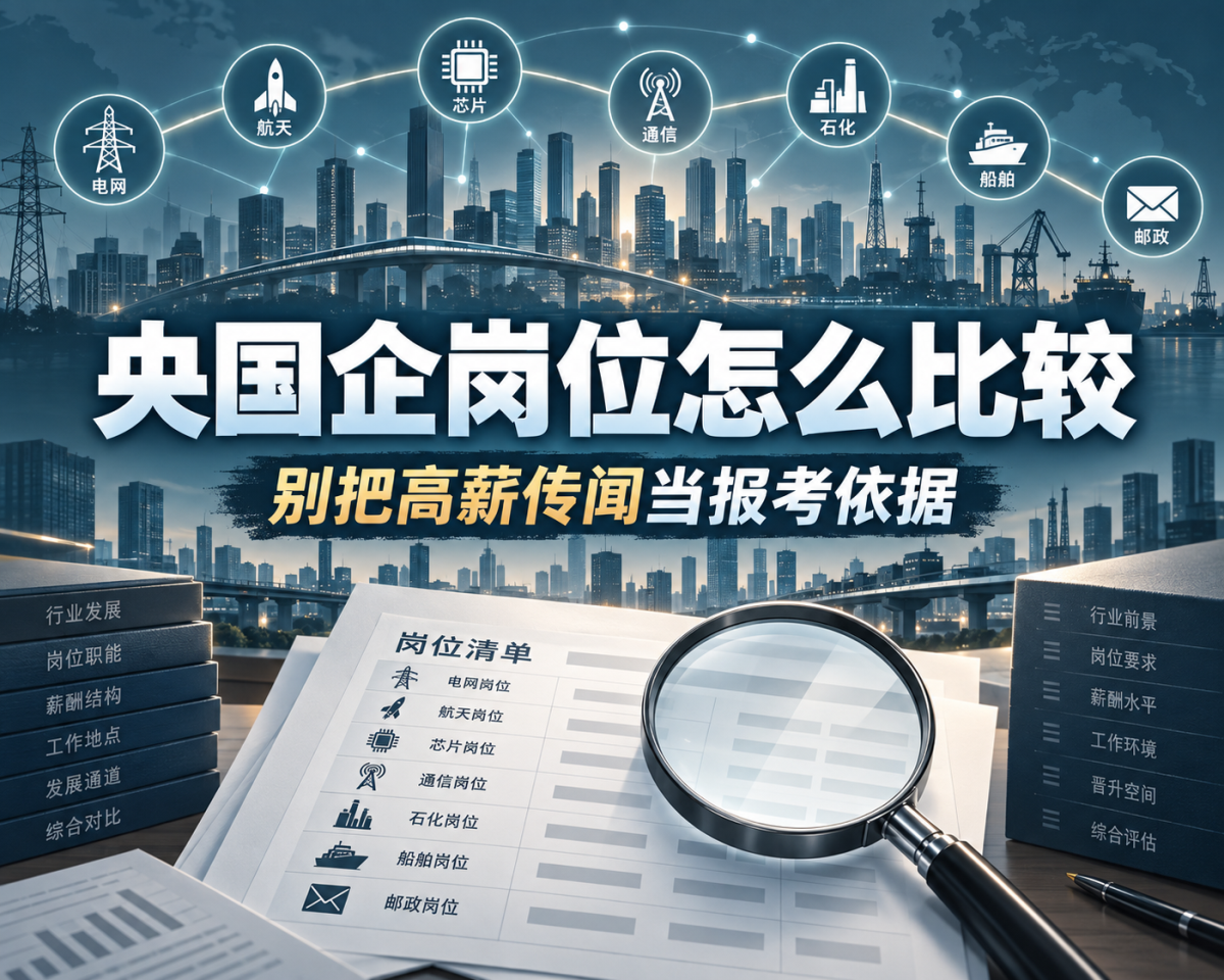 央国企岗位怎么比较,别把高薪传闻当成报考依据
