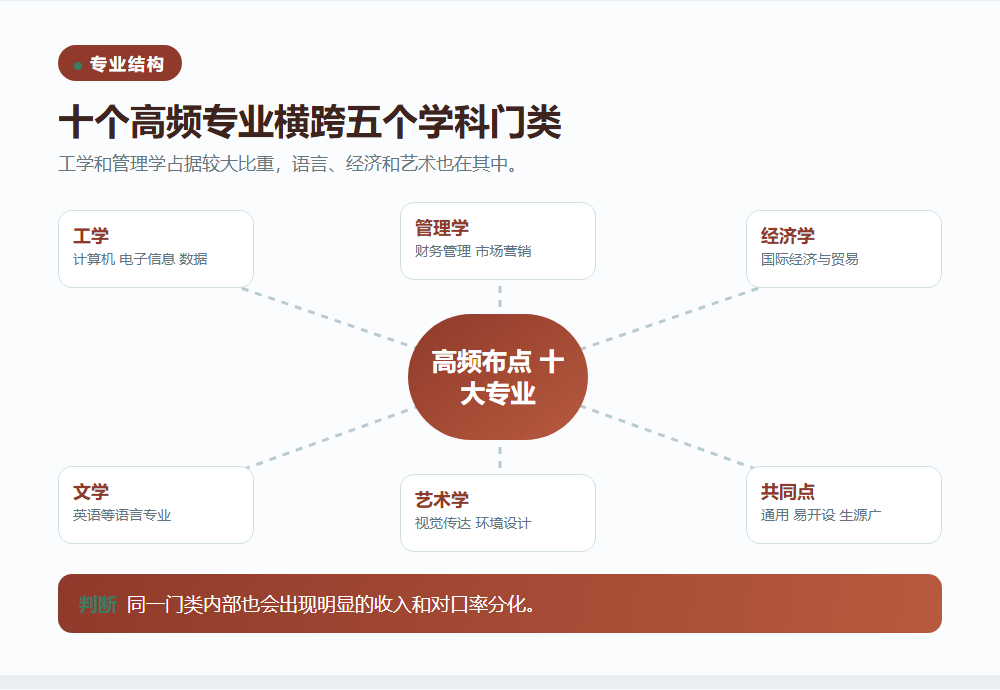 高频开设专业的结构特征信息图