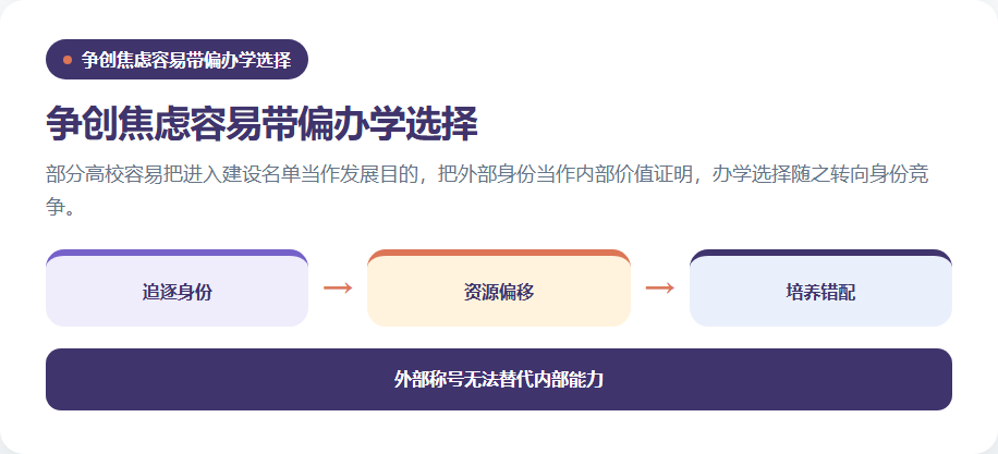高校争创焦虑影响资源和培养的风险链