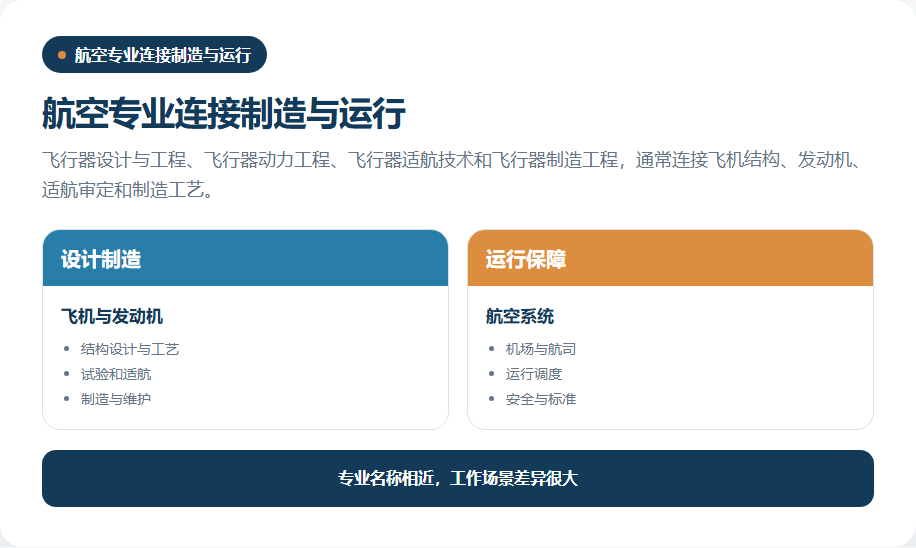 航空专业课程与制造运行岗位