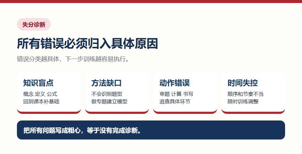 知识方法粗心和时间四类失分诊断