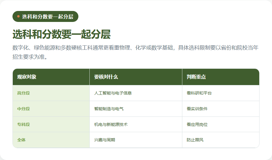 新职业报考中的选科与分数分层路径