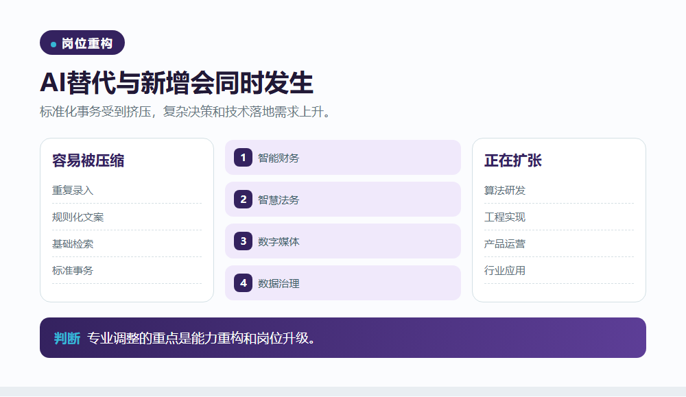 AI替代与新增会同时发生信息图