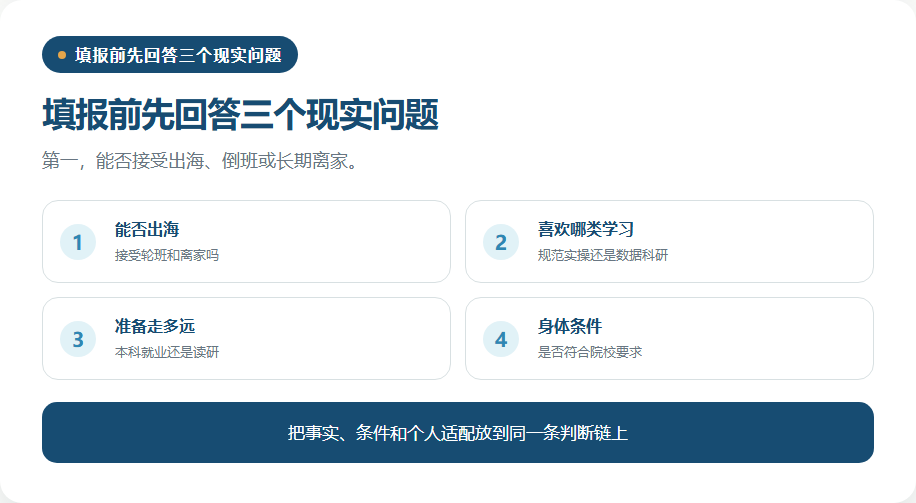 航海技术与海洋技术填报前的三个现实问题