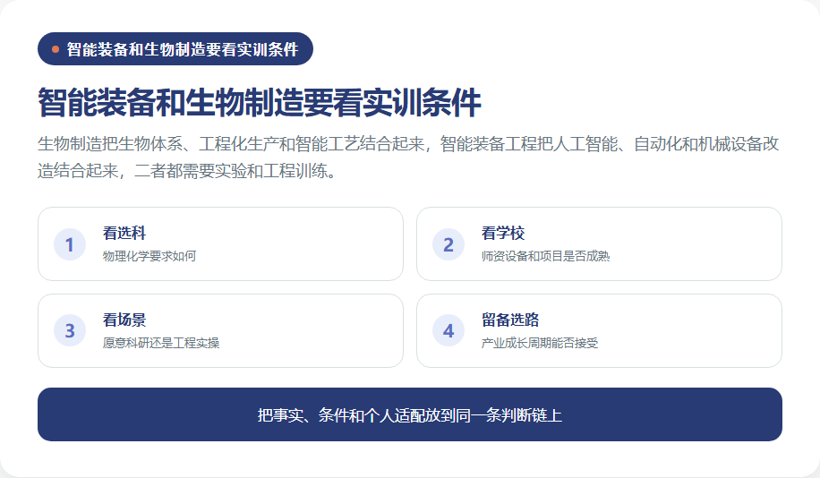 智能装备和生物制造新专业的五项核验清单