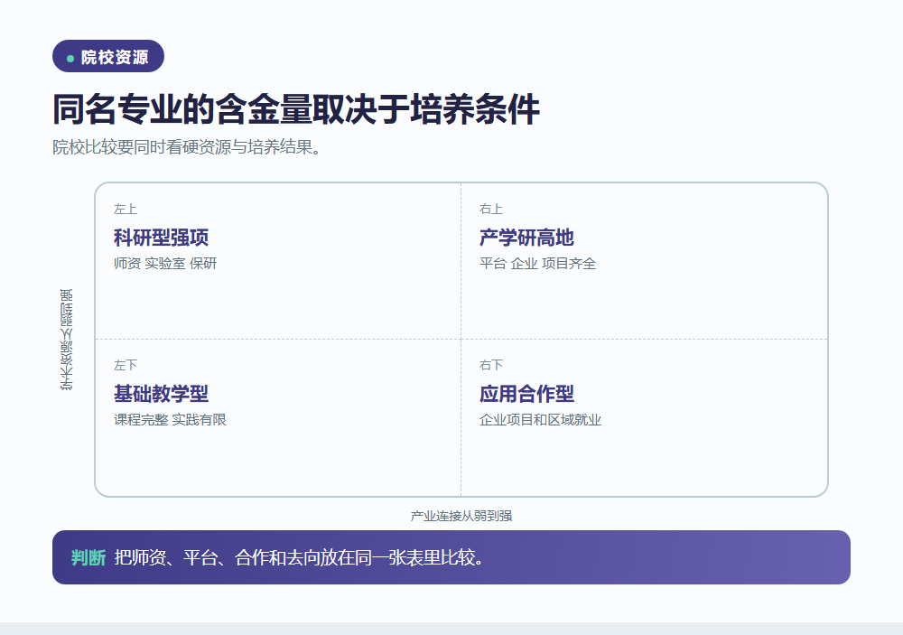院校条件决定专业含金量信息图