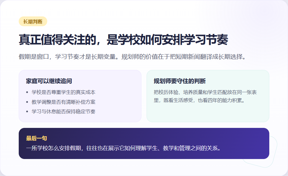 学习节奏的长期判断信息图