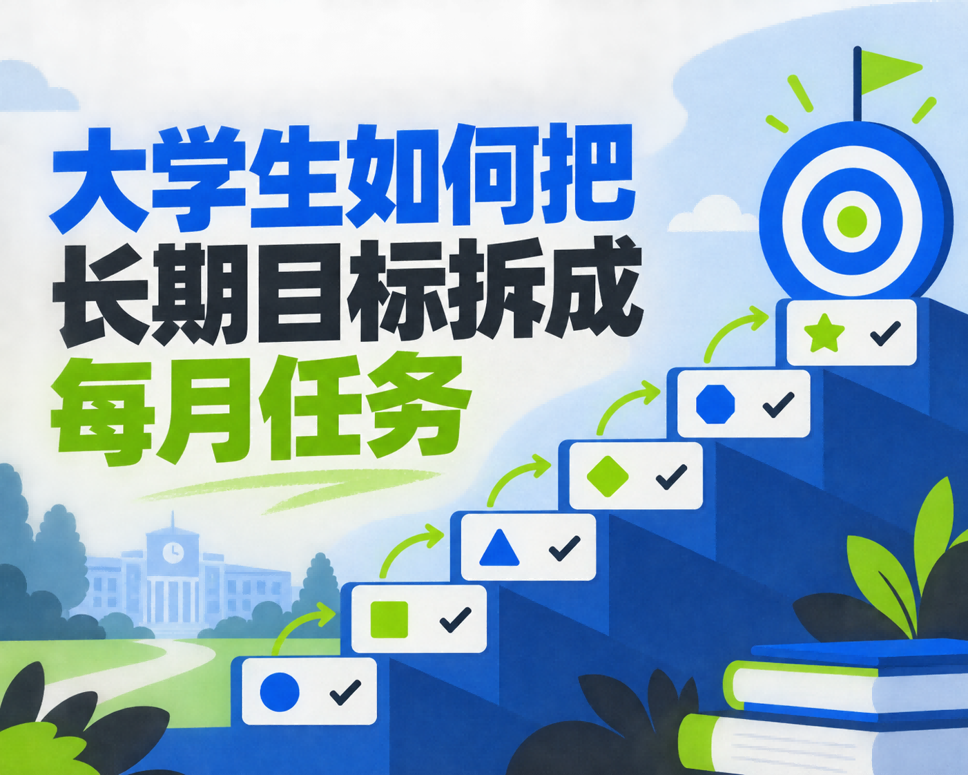 大学生如何把长期目标拆成每月任务