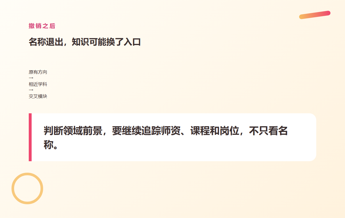 一个专业连续停招六年,为什么还要撤销?