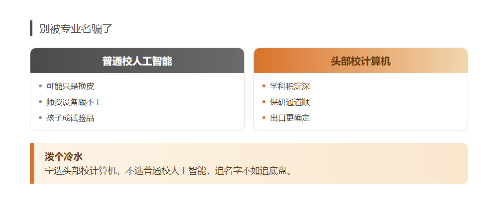 人工智能相关专业怎么选,别被专业名字带跑