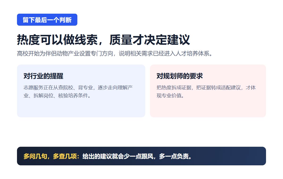 我把今年新开的宠物学院和伴侣动物专业数了一遍才敢说小众赛道已成真需求
