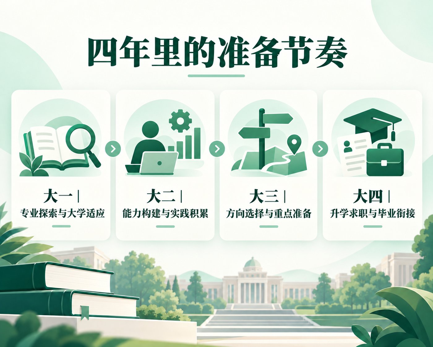大一至大四的成长与就业准备时间线