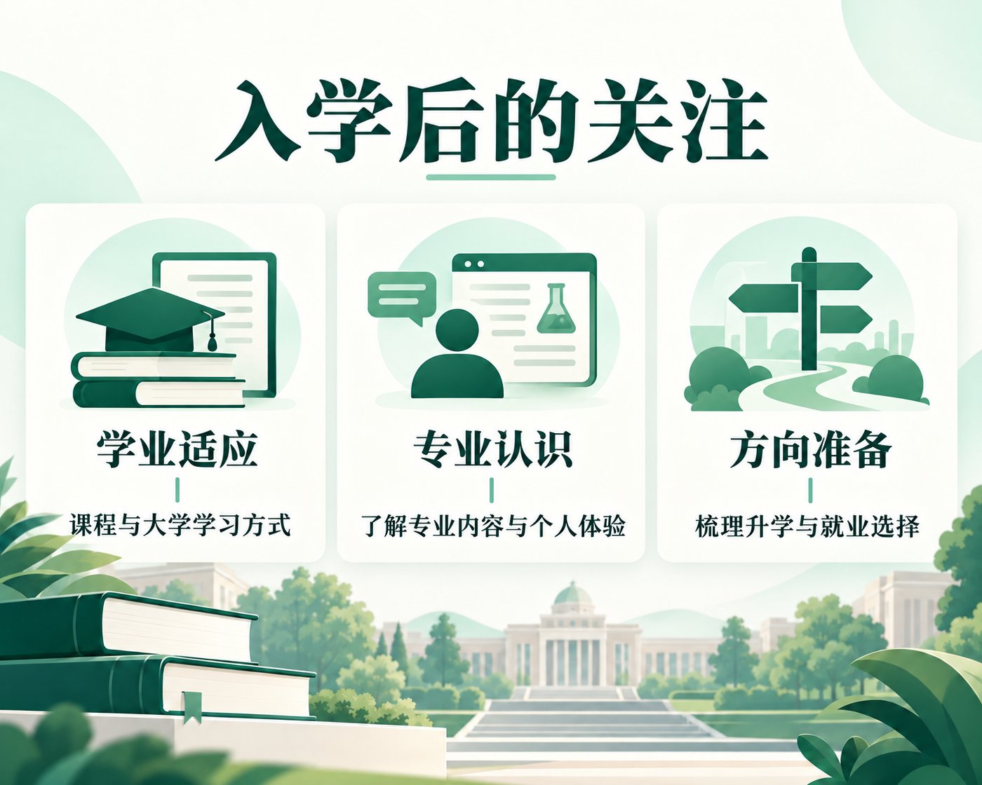 入学后的关注:学业适应、专业认识与方向准备