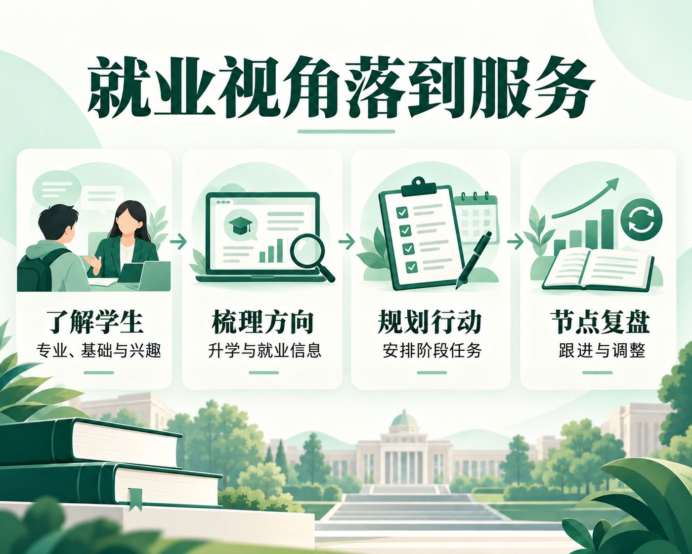 就业视角下的学生沟通、方向梳理、行动规划与阶段复盘