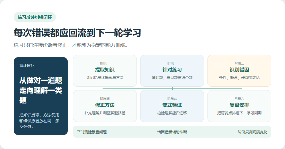 知识提取练习诊断错因修正后再检验的纠错闭环