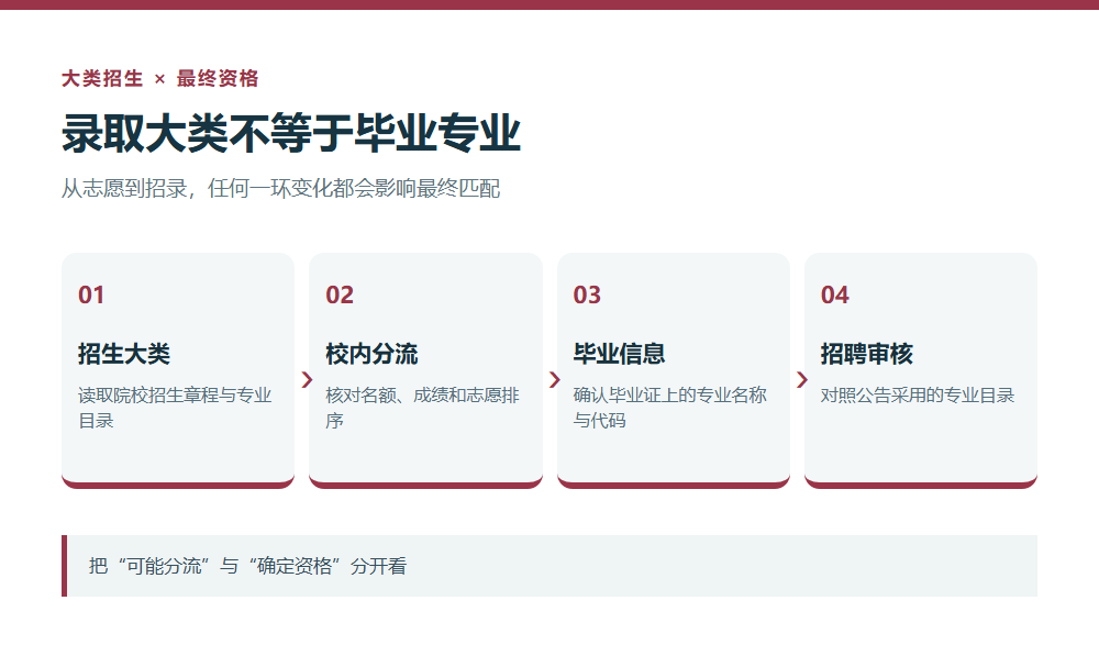 从大类招生到岗位资格的核对链